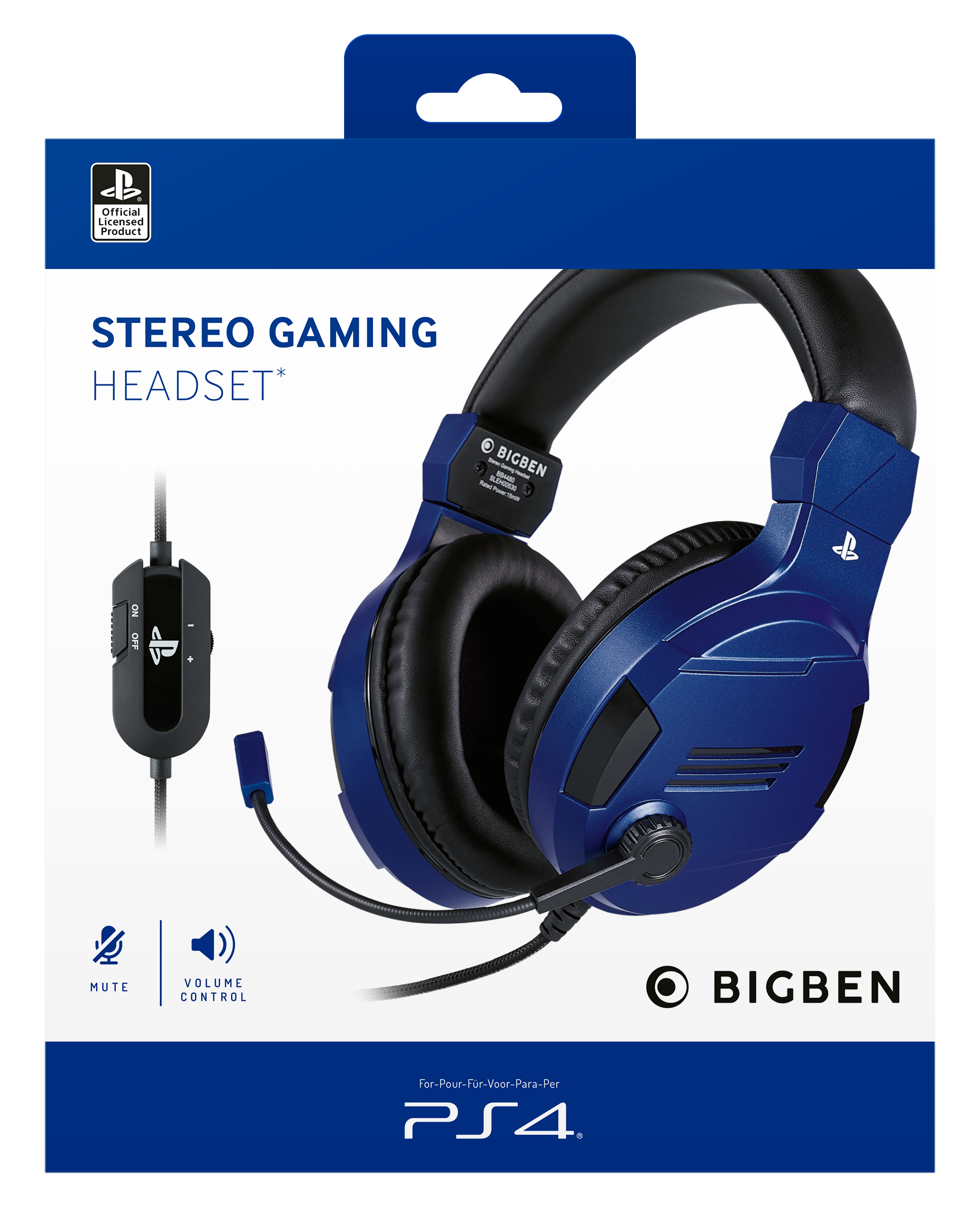 BigBen Interactive PS4 Gaming Headset V3 - Blue - Headset - Sony
