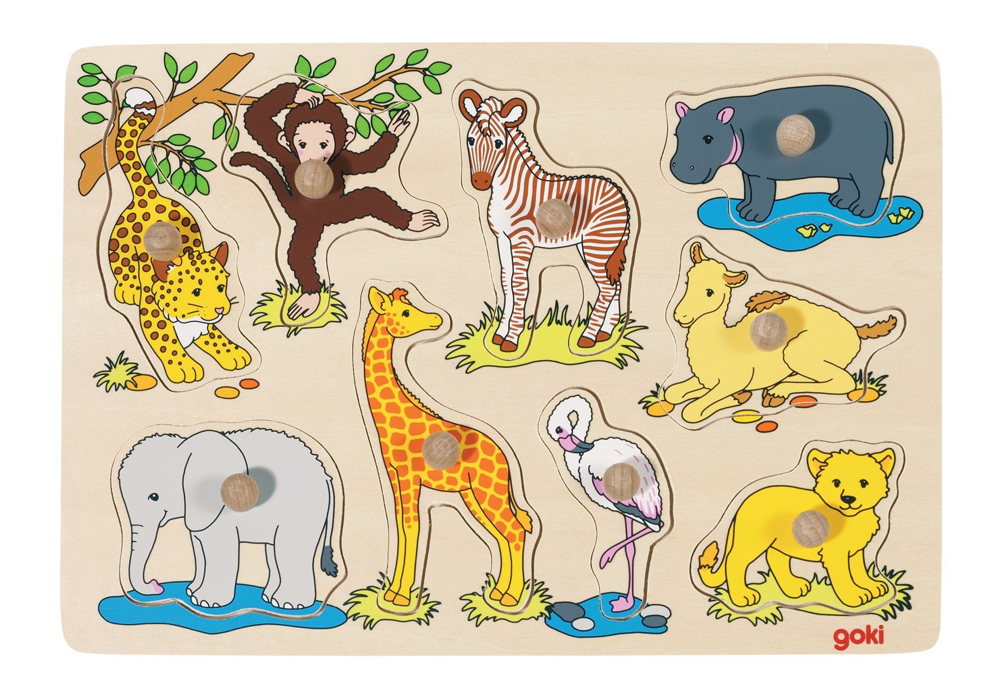 GOKI - Farm animals, lift-out puzzle - (57392)