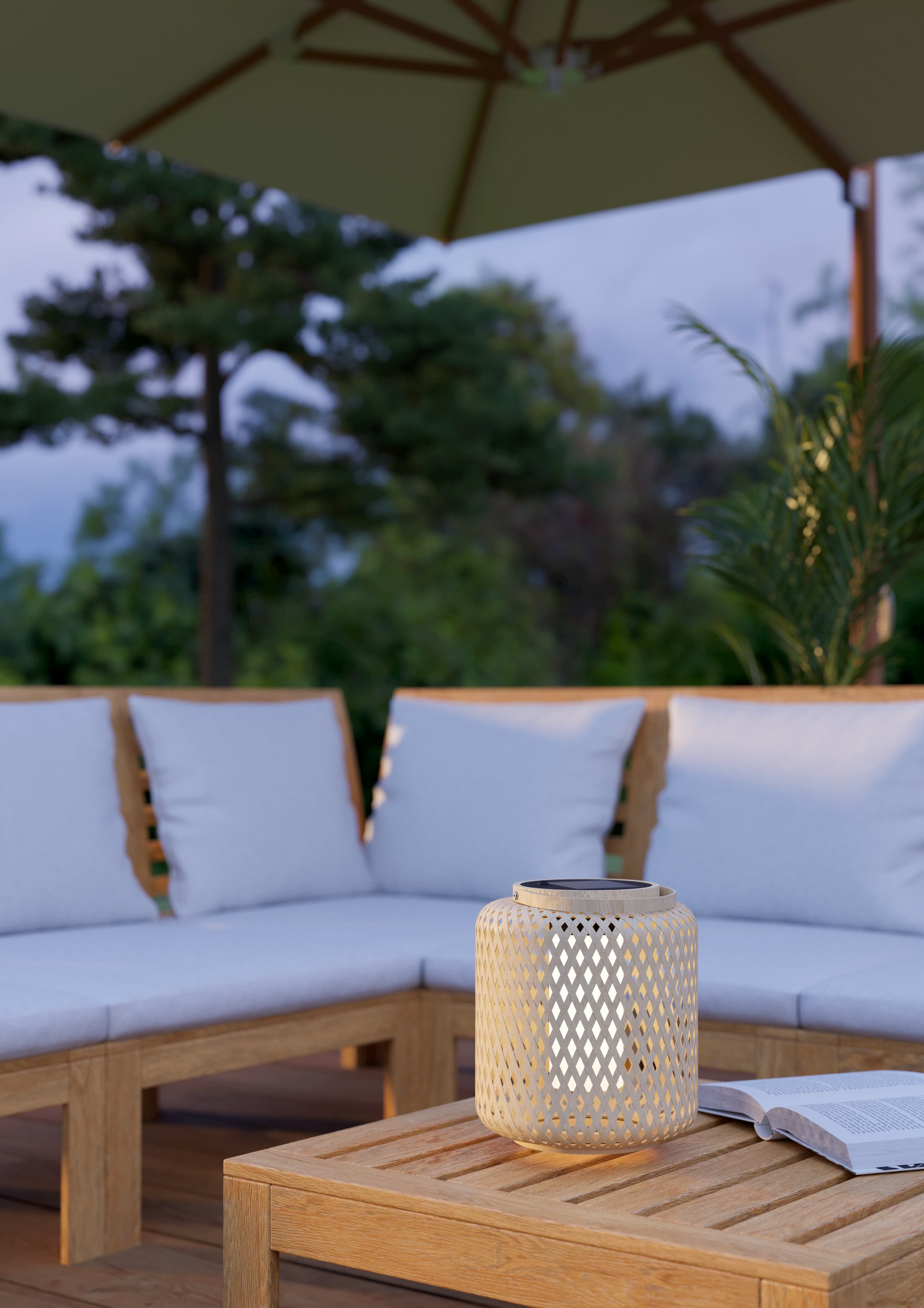 EGLO Marliano Solar Lantern – Elegant Brown/White Indoor & Outdoor Light