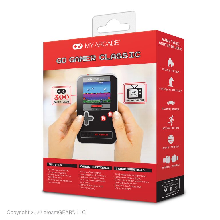 MY ARCADE, GO GAMER CLASSIC (300 GAMES IN 1), BLACK, GRAY, RED
