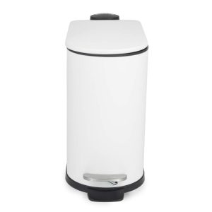 Beldray LA036690WHTPEU7  Slimline D-Shaped Pedal Bin  5-Litre, White