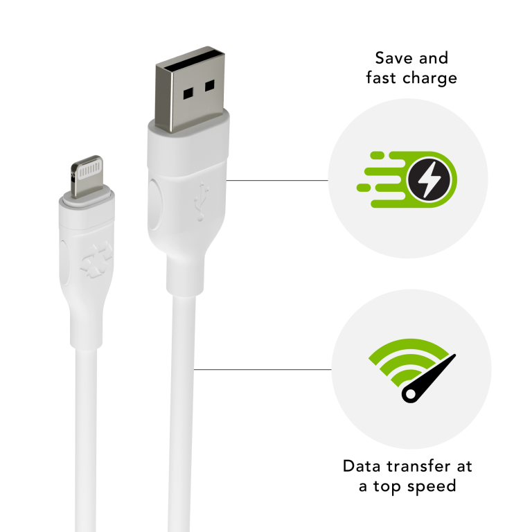 dbramante1928 – Re-charge – Cable – USB-A to MFI Lightning, TPE, 1.2m – White