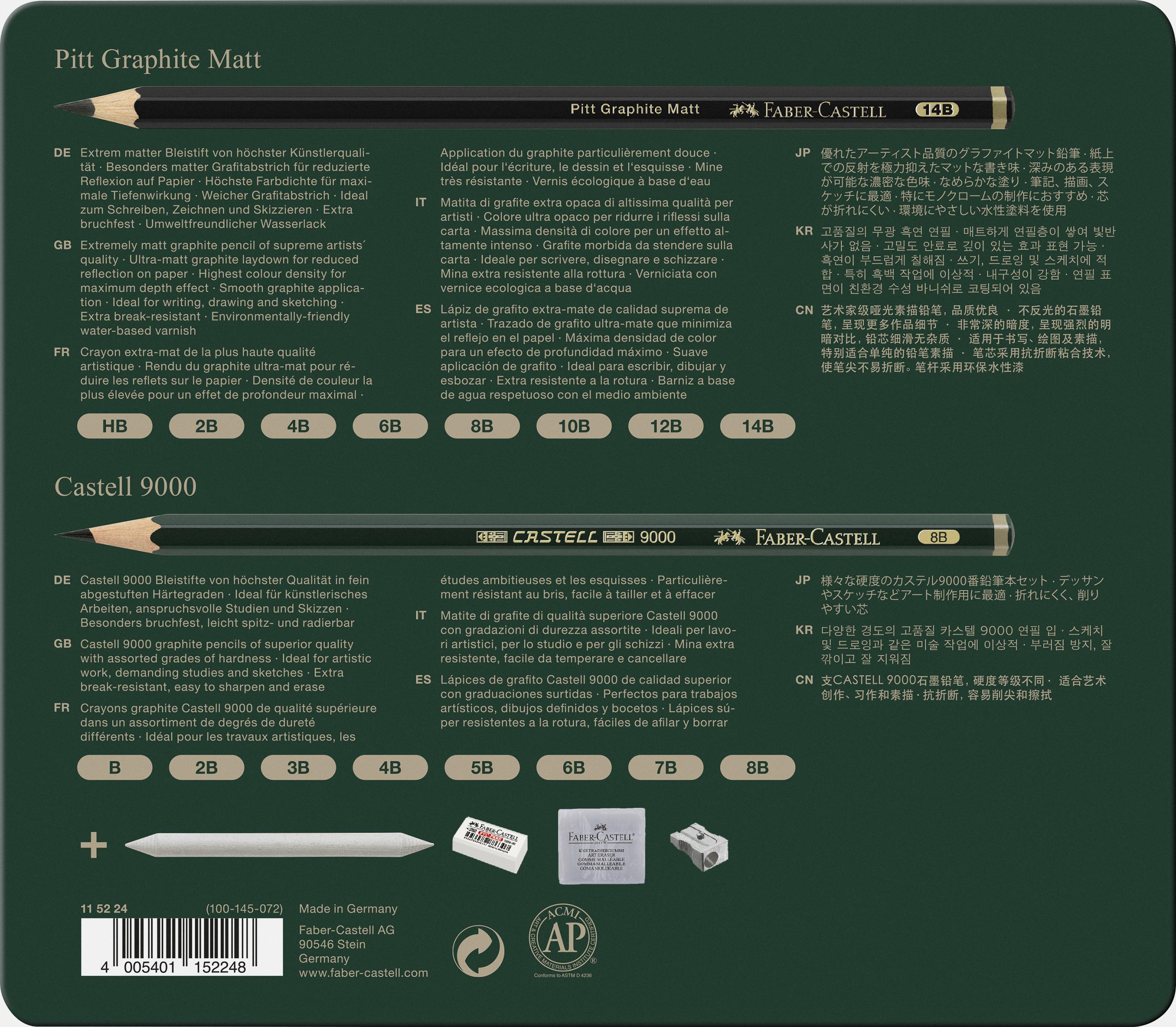Faber-Castell - Set Pitt Graphite Matt & Castell 9000 (115224)