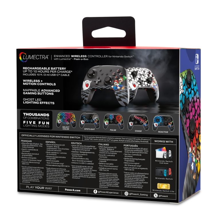 PowerA Enhanced Wireless Controller for Nintendo Switch with Lumectra – Mario Peek-A-Boo