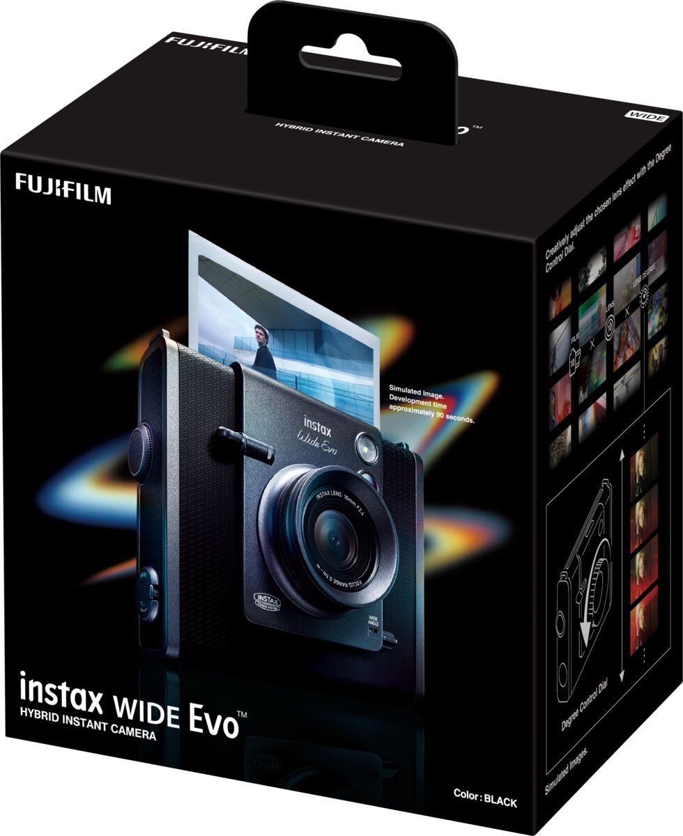 Fuji - Instax Wide EVO Black Hybrid Camera