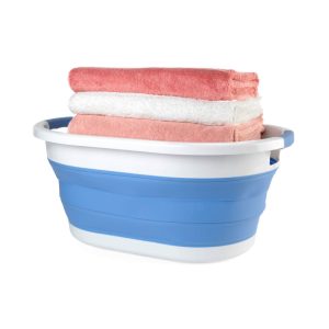Beldray LA034816CRNFPEU7  Collapsible Laundry Basket  28L White/Blue