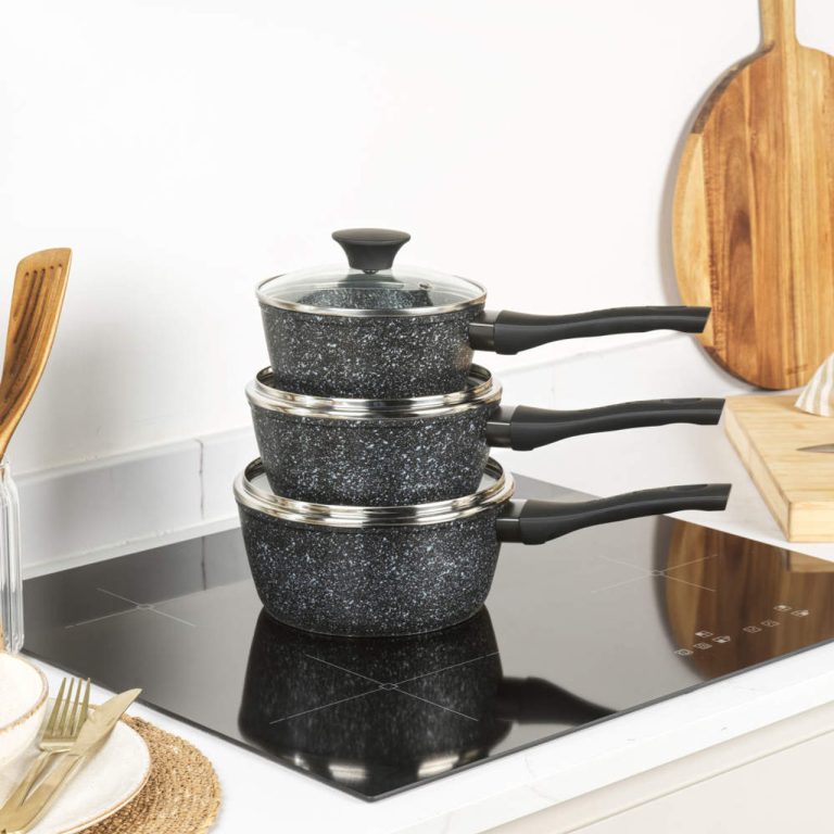 Salter BW11460BRMFO Megastone Thermo Collar 3-Piece Saucepan Set – 16/18/20cm