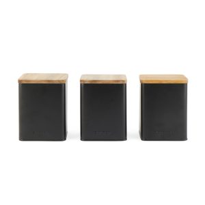 Salter BW12898EU7 Toronto 3-Piece Canister Set Black