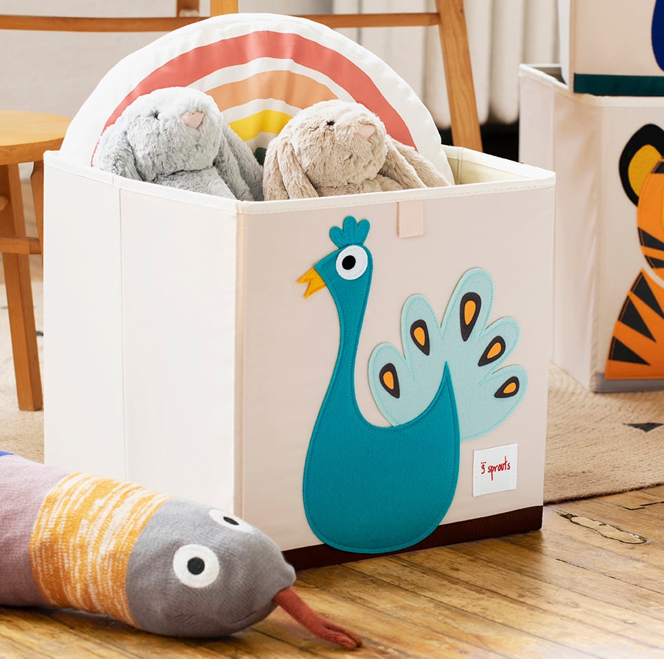 3 Sprouts - Storage Box - Blue Peacock
