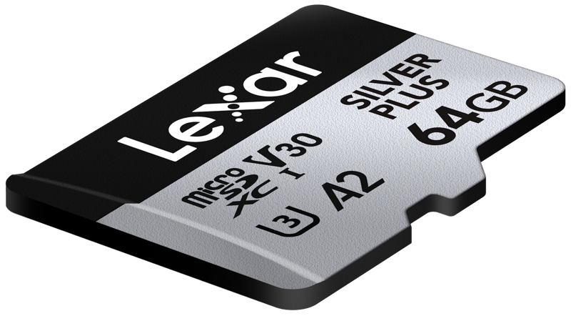 Lexar - microSDXC Professional SILVER Plus UHS-I/U3/A2/4K R205/W100 (V30) - 64GB