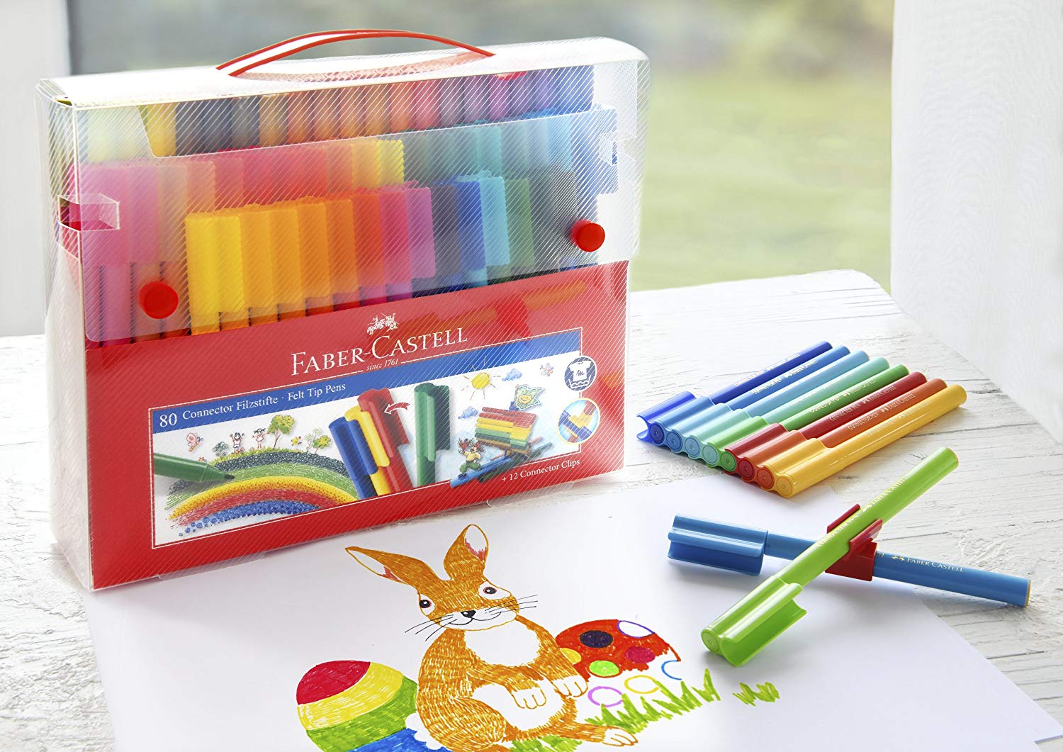 Faber-Castell - ​Connector Pens, Carry case, 80 pc (155579)