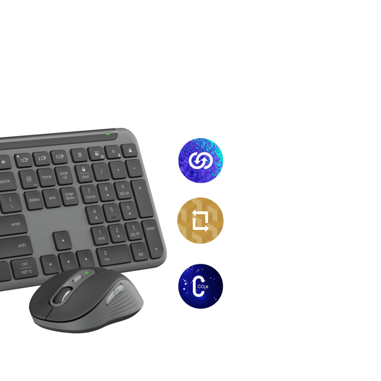 Logitech – Signature Slim Wireless Keyboard and Mouse Combo MK950 Graphite Nordic
