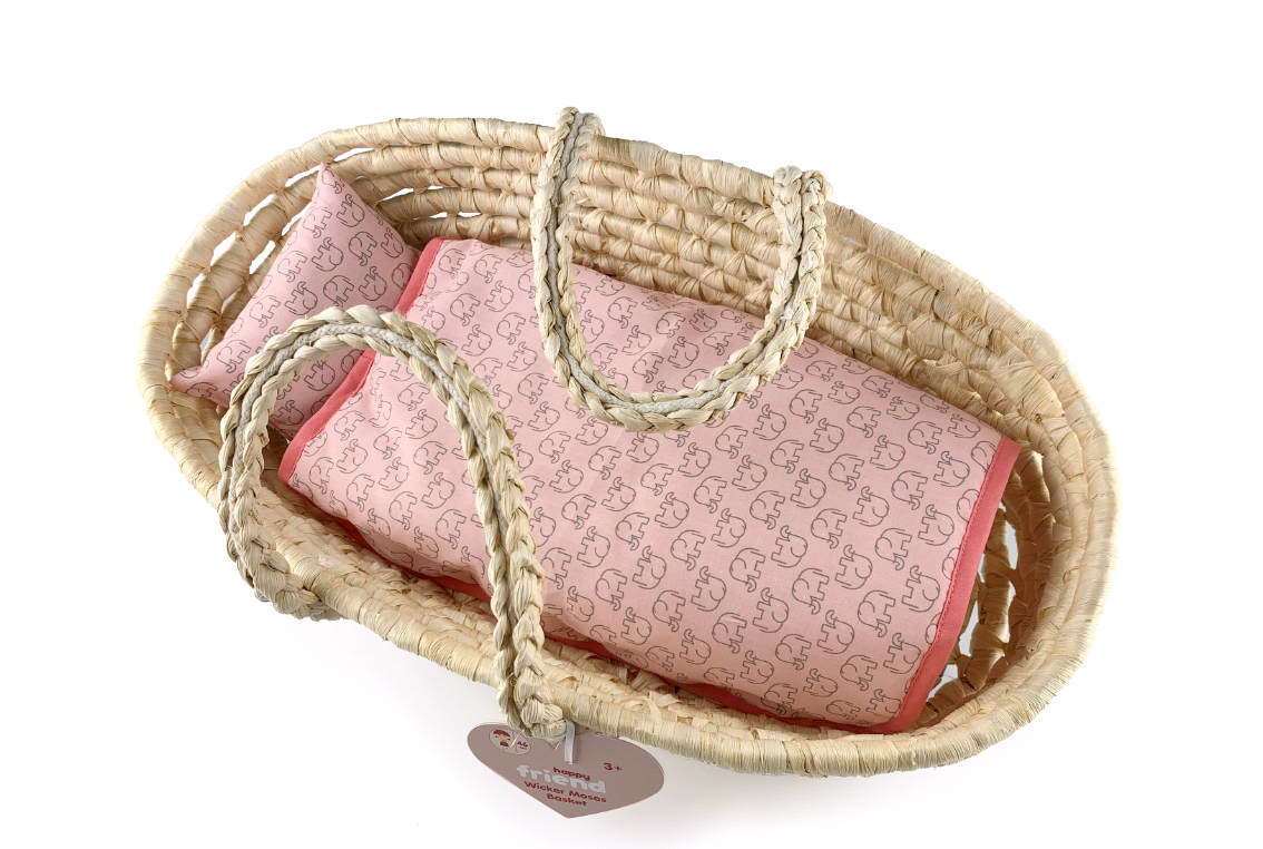 Happy Friend - Wicker Moses Basket (504318)
