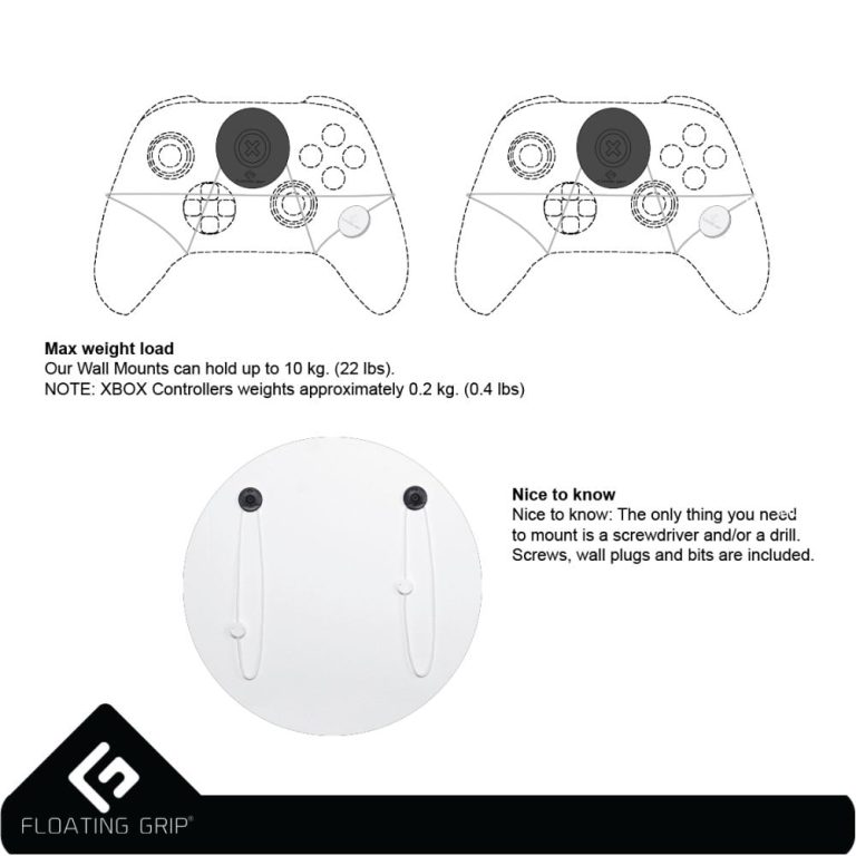 Floating Grip Xbox Seriex S Wall Mount – Bundle White