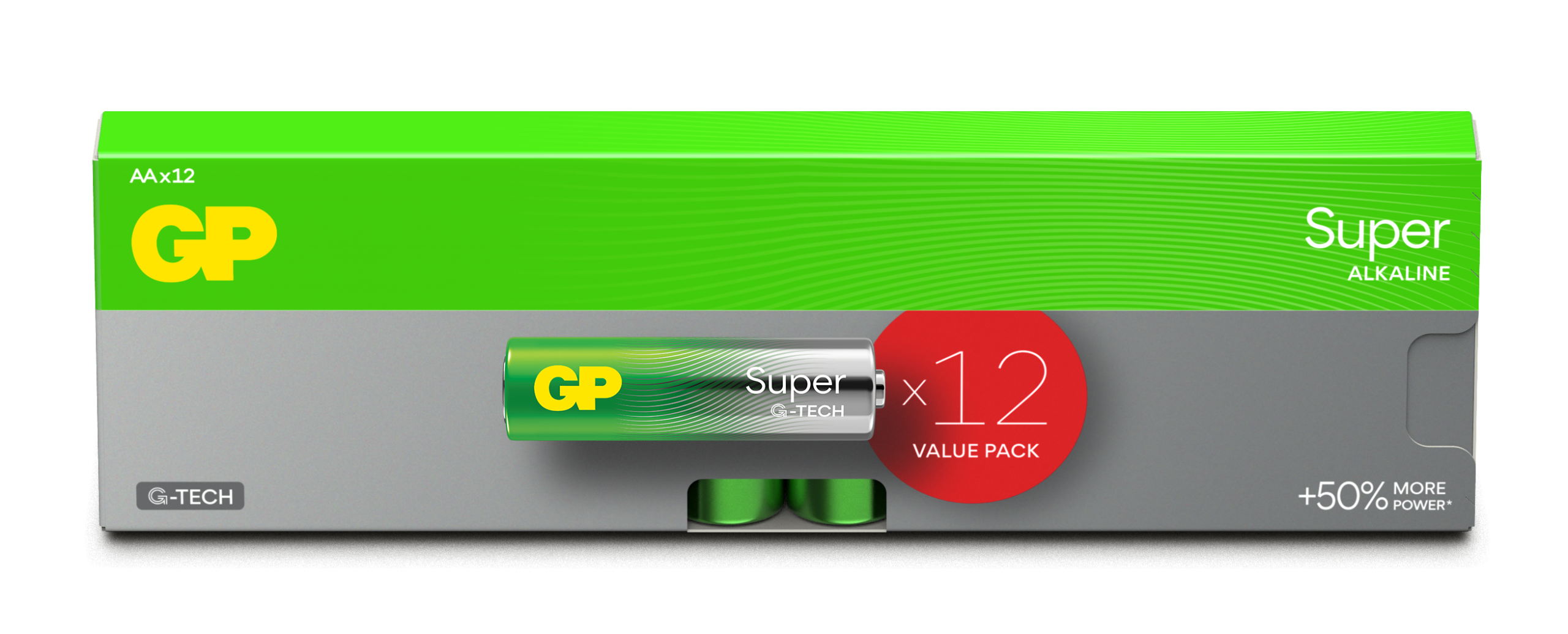 GP - Super Alkaline AA Batteries, 15A/LR6, 1.5V, 12-Pack