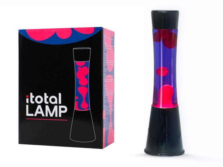 iTotal – Lava Lamp – Black Base, Purple Liquid and Pink Wax – 40 cm (1270430)