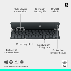 Logitech - Keys-To-Go 2 Portable Wireless Keyboard for Tablets - Nordic