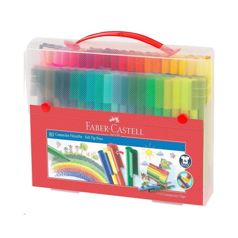 Faber-Castell – ​Connector Pens, Carry case, 80 pc (155579)