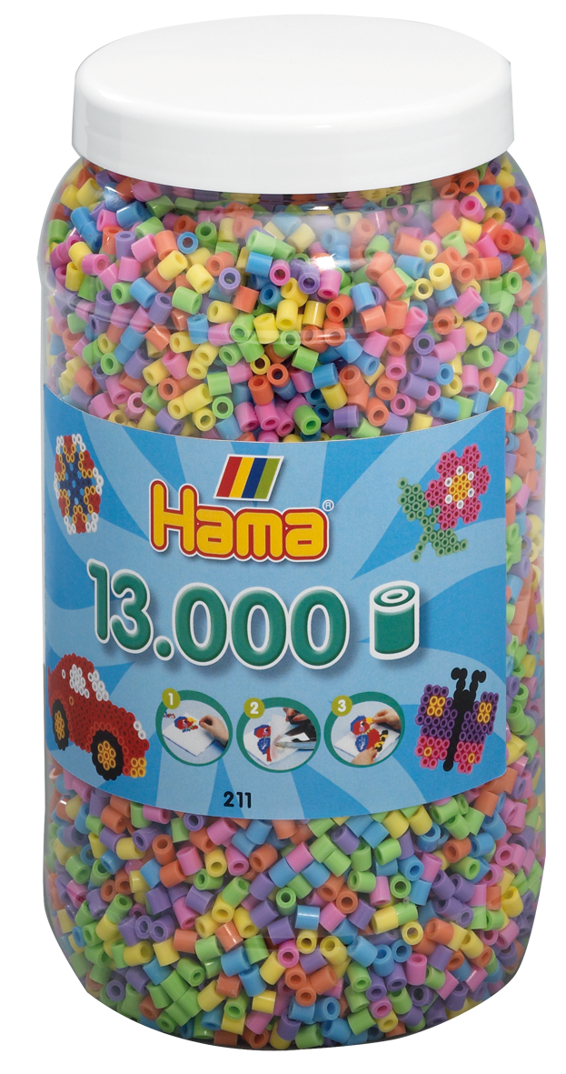 HAMA Beads - Midi - Pastel Mix, 13.000 pcs (211-50)
