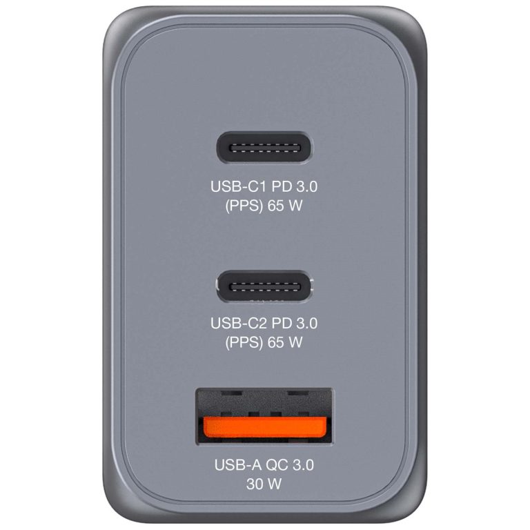 Verbatim – GNC-65 GaN Charger 3 Port 65W USB-A/USB-C