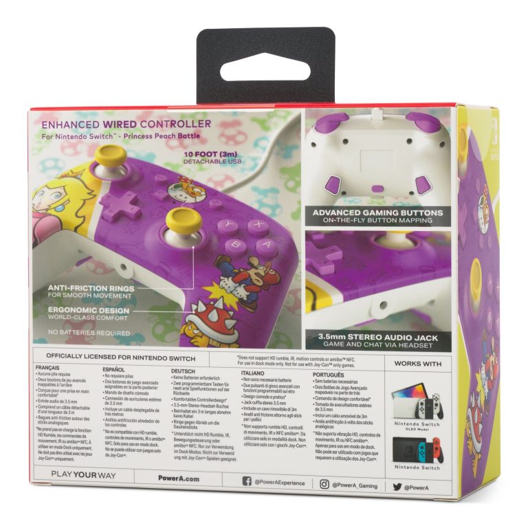 PowerA Enhanced Wired Controller – Nintendo Switch – Princess Peach Battle