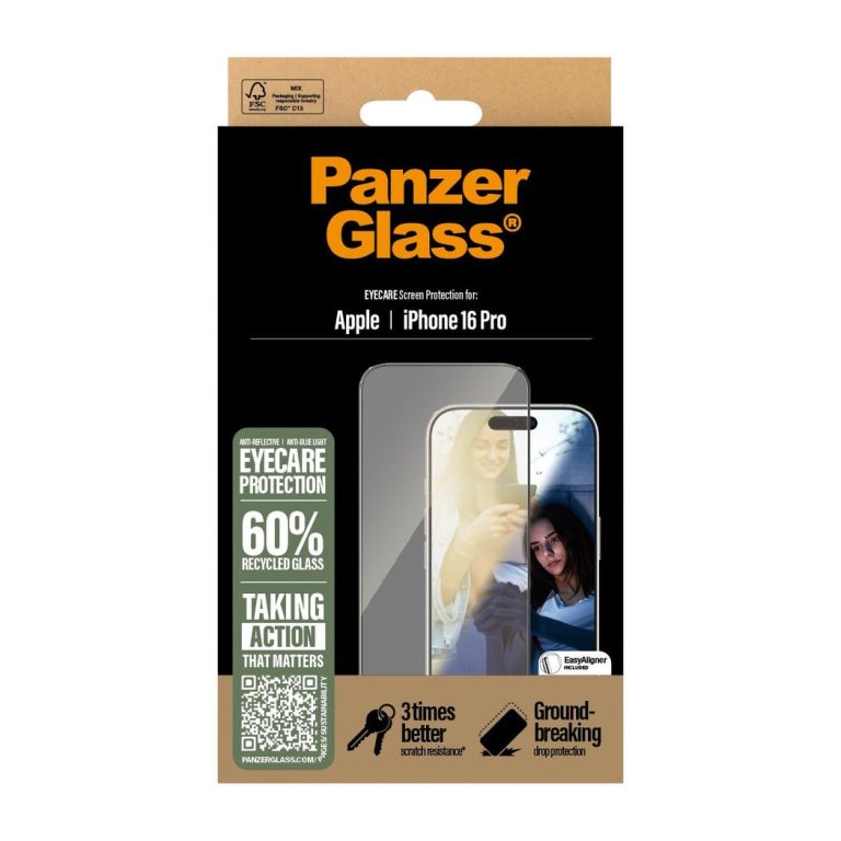 PanzerGlass – EyeCare Screen Protection – iPhone 16 Pro – Ultra Wide Fit