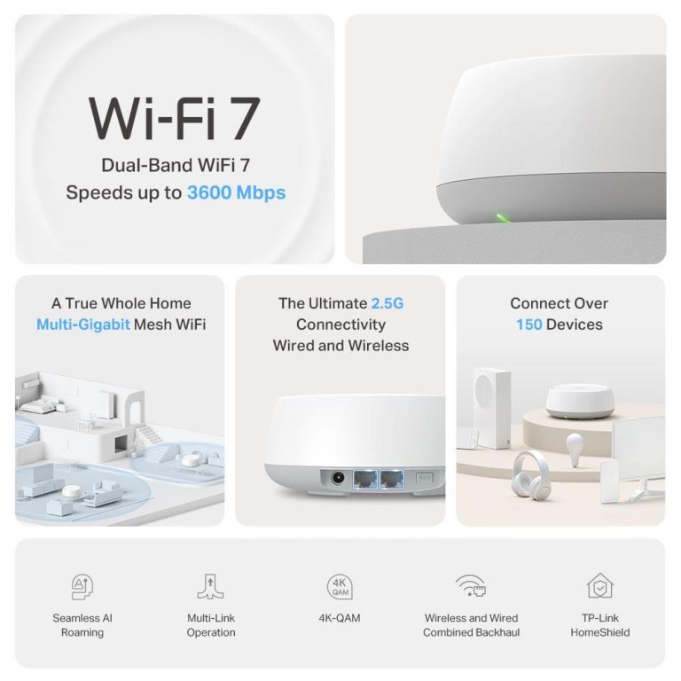 TP-Link – Deco BE25 BE3600 Whole-Home Mesh Wi-Fi 7 System (2-pack)