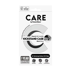 CARE by PanzerGlass - Feature Case Transparent m. Sort Kickstand & Qi Compatible Samsung S25 Edge