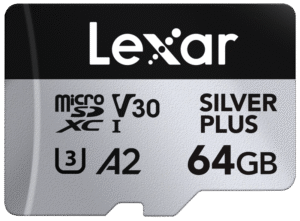 Lexar - microSDXC Professional SILVER Plus UHS-I/U3/A2/4K R205/W100 (V30) - 64GB
