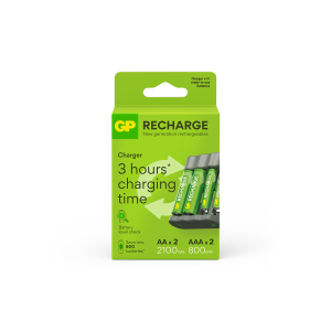 GP - Recharge Battery Charger, B441 (USB), incl. 2 x AA 2100 mAh + 2 x AAA 800 mAh Batteries