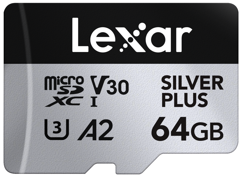 Lexar - microSDXC Professional SILVER Plus UHS-I/U3/A2/4K R205/W100 (V30) - 64GB