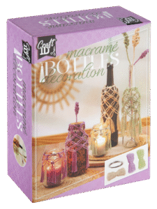 Craft ID - Macrame set bottle decoration with flowers (CR1727/GE)
