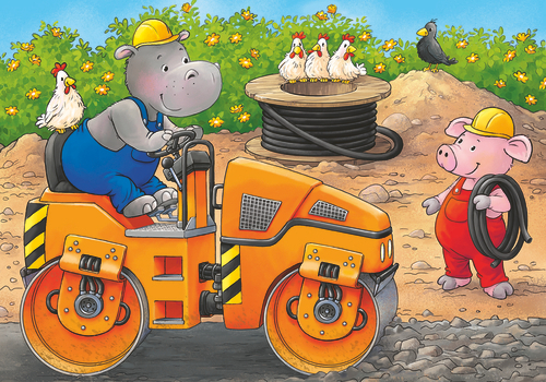 Ravensburger - Construction Site Animals - 2/4/6/8p (10105717)