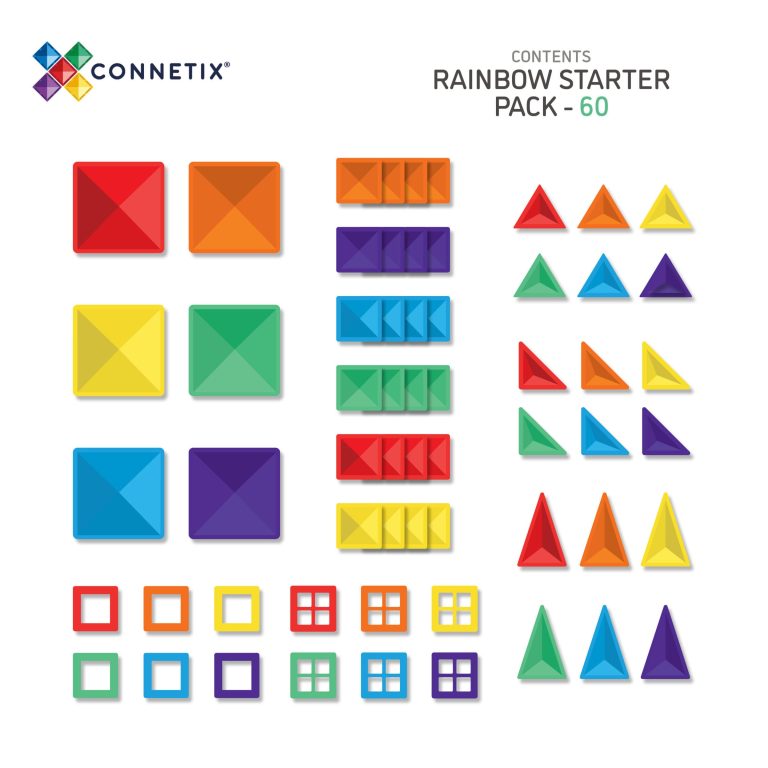 Connetix – Rainbow Starter Pack 60 Pieces (CT-R-00060-ST)