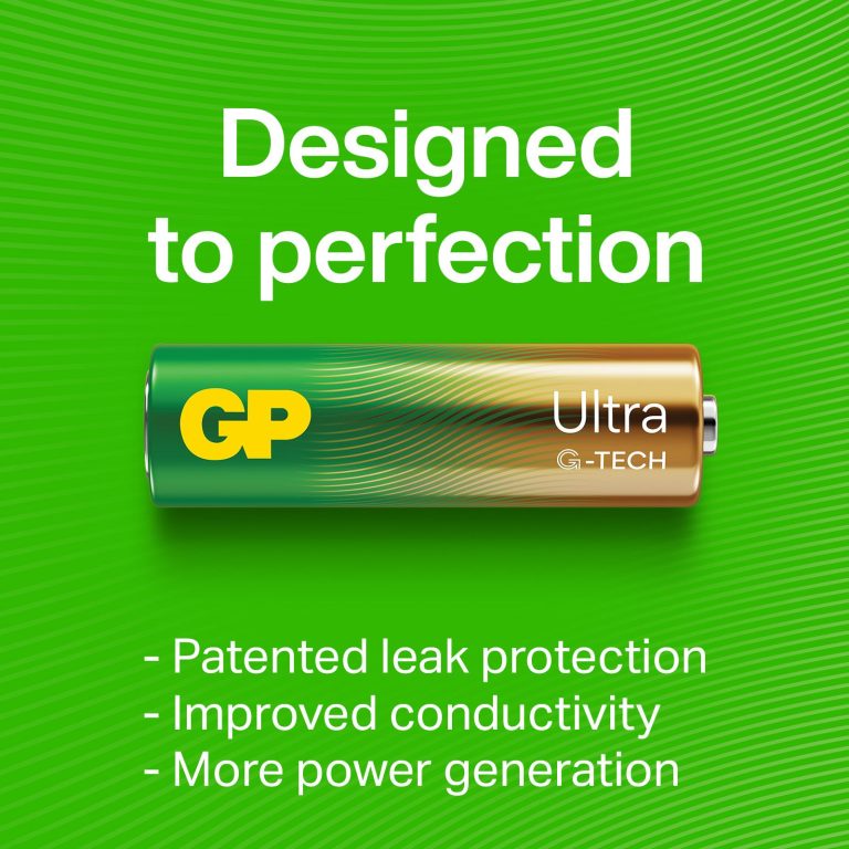 GP – Ultra Alkaline 9V Battery, 1604AU/6LF22, 1-Pack