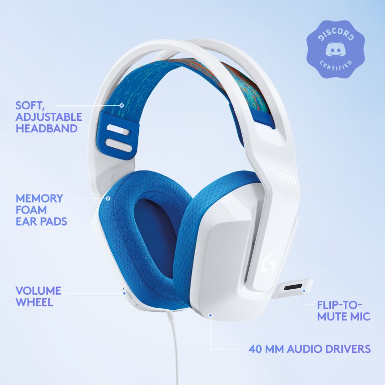 Logitech – G335 Wired Gaming Headset – WHITE