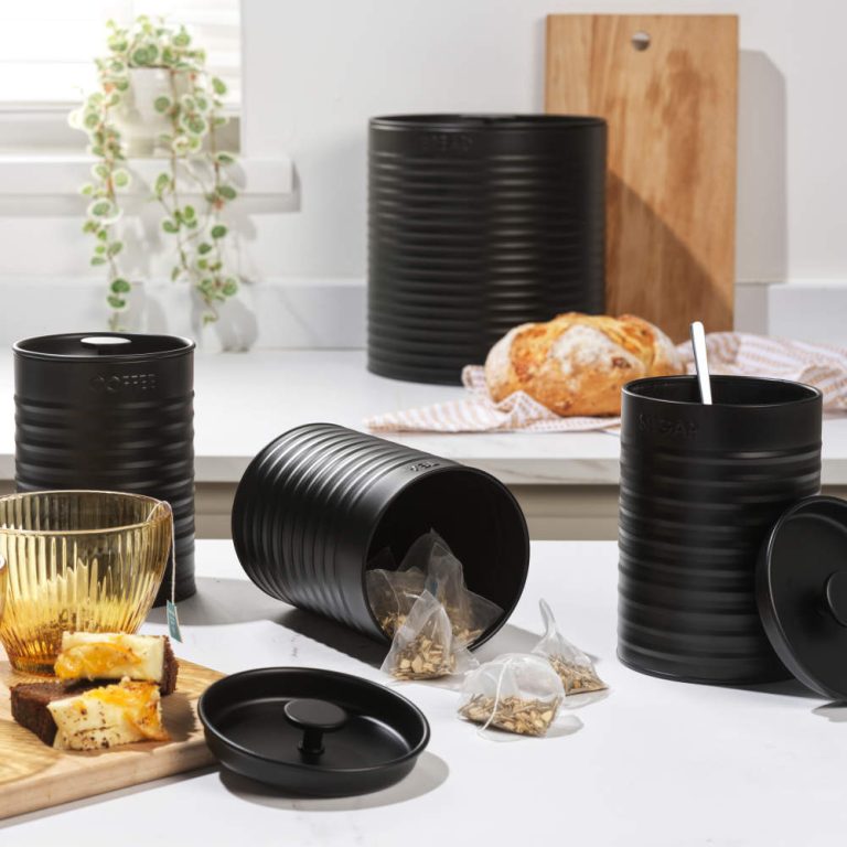 Russell Hobbs RH03270 Liniera 4-Piece Countertop Set, Black