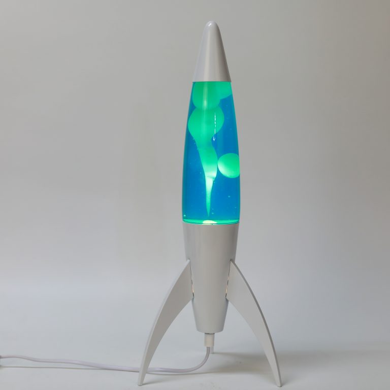 iTotal – Rocket Lava Lamp – White Base, Blue Liquid and White Wax – Blue