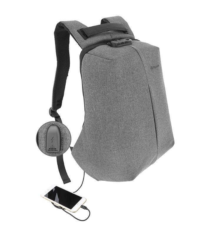 Tellur 15.6 Notebook Backpack Antitheft V2, USB Port, Gray