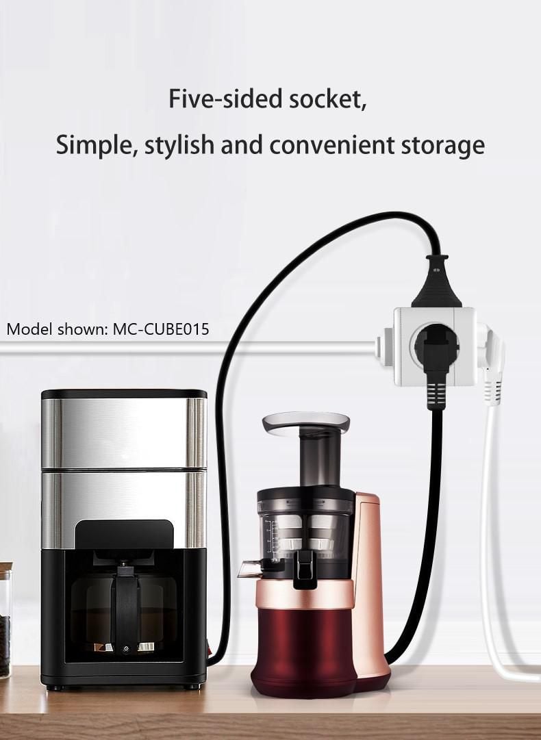 MicroConnect - 4 Way Schuko, 2 USB Ports Power Cube - With 1,5m Cable