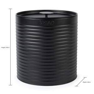 Russell Hobbs RH03269EU7 Ribbed Bread Bin, Black