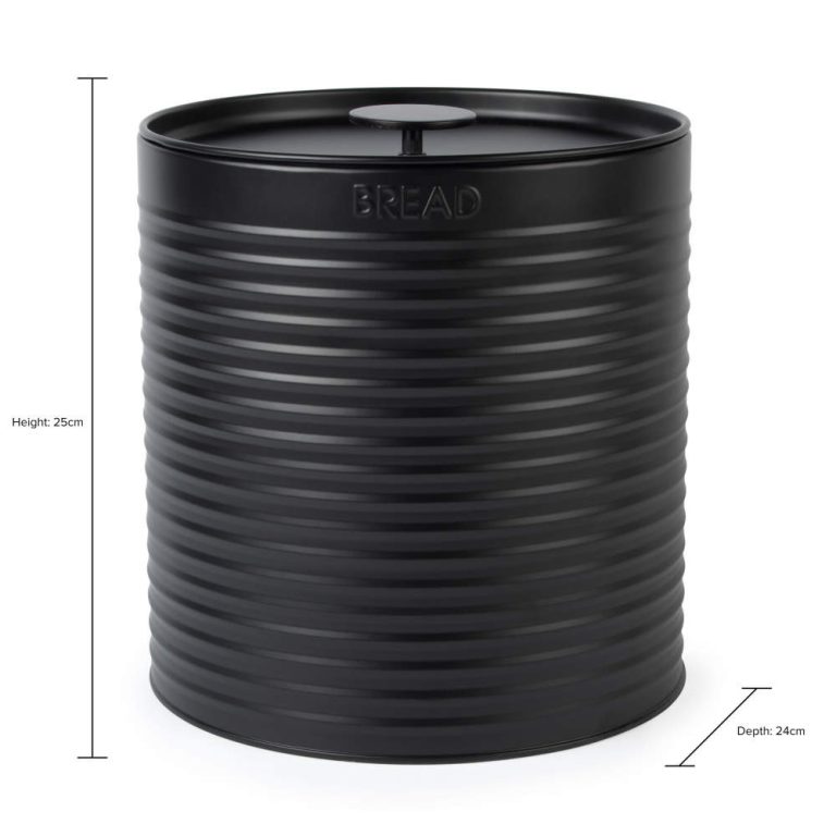Russell Hobbs RH03269EU7 Ribbed Bread Bin, Black