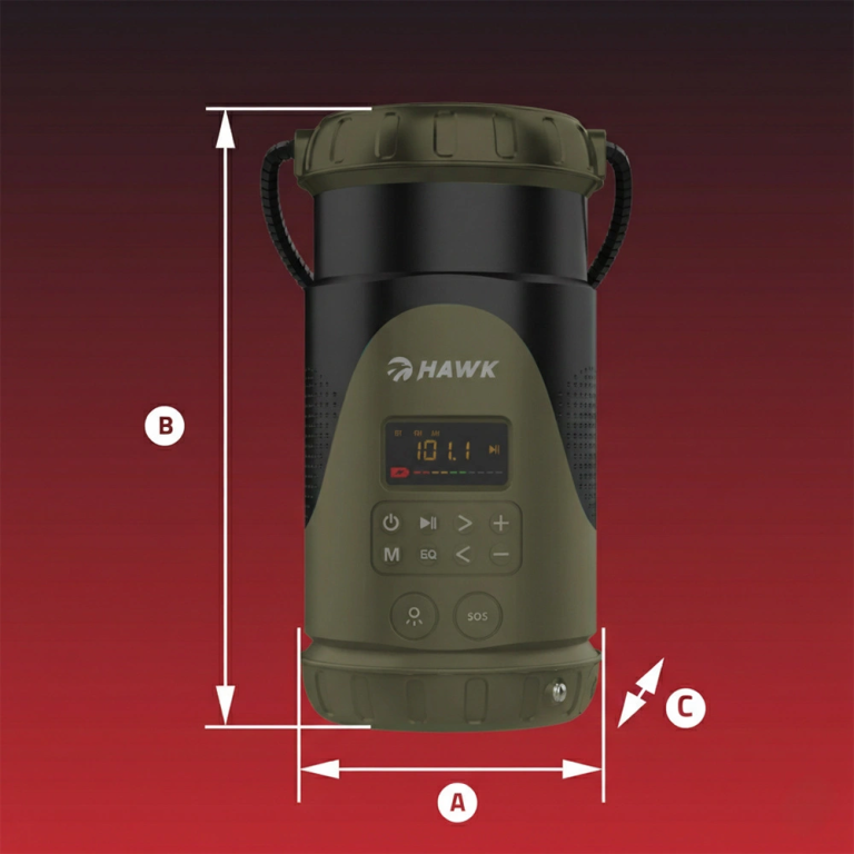 Hawk HWRDI430GN Radio Solar Dynamo With Flashlight