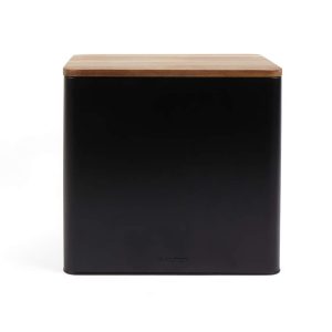 Salter BW128991 Toronto Bread Bin, Black/Wooden
