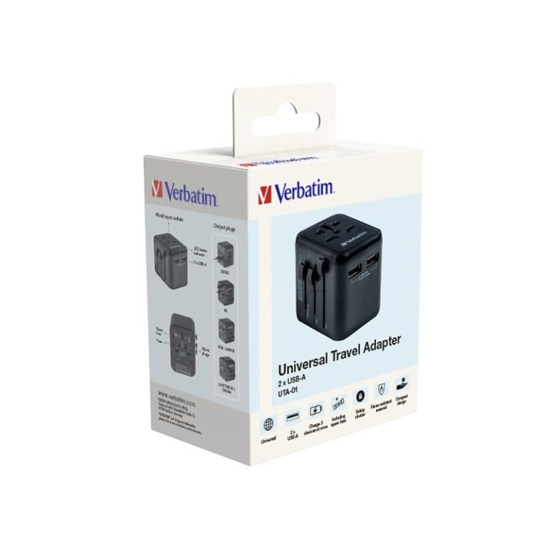 Verbatim – Universal Travel Adapter UTA-01 with 2xUSB Charger
