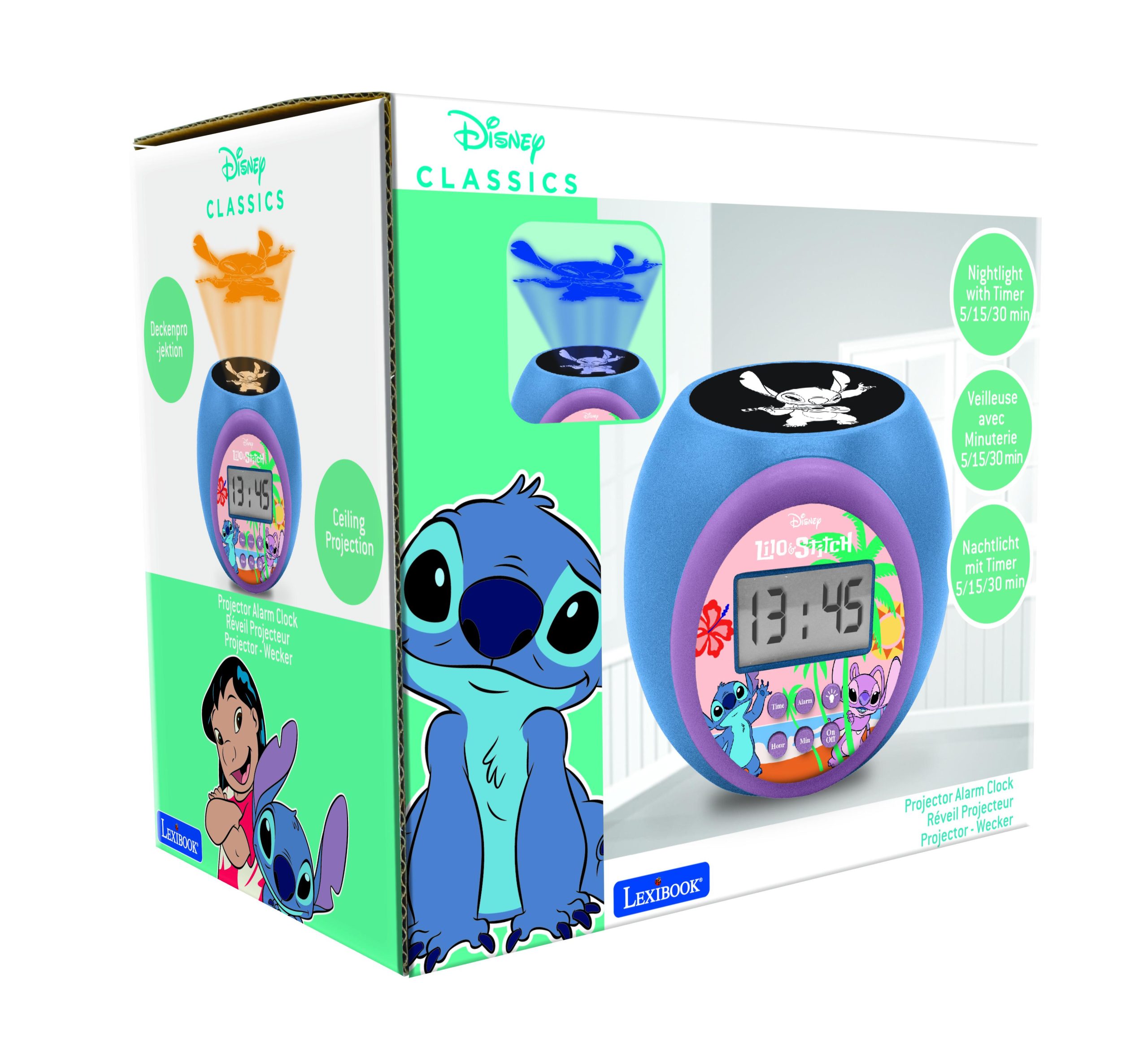 Lexibook - Stitch Projector Alarm Clock (RL977D)