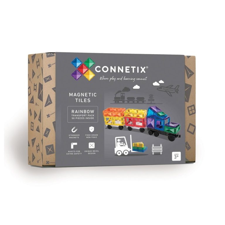 Connetix – Transport Pack – Rainbow – 50 Pieces (CT-R-00050-TR)
