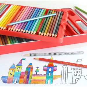 Faber-Castell - Hexagonal Colour pencils tin of 60 (115894)