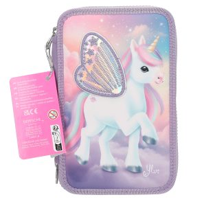Ylvi - Triple Pencil Case With Appliquéd Wing - (0413417)