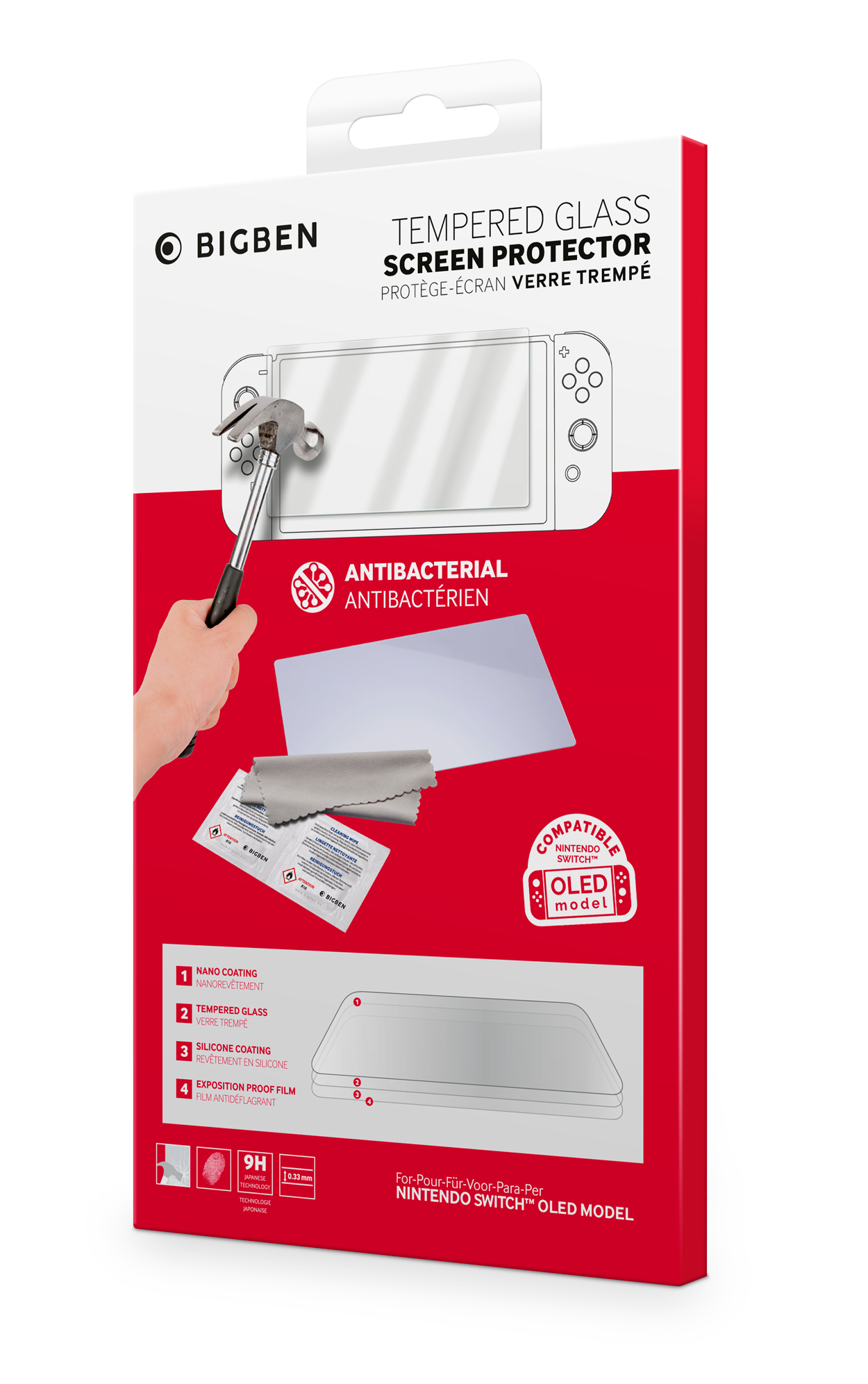 Bigben Tempered Glass Screen Protector - Switch OLED